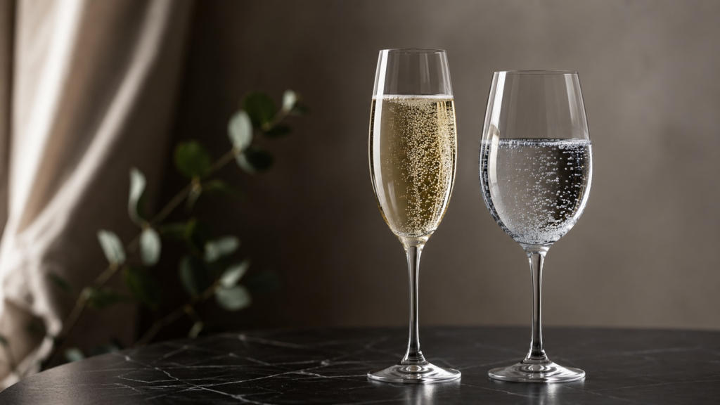 LEGO SERIOUS PLAY training: champagne and sparkling water symbolizing real depth over surface polish.